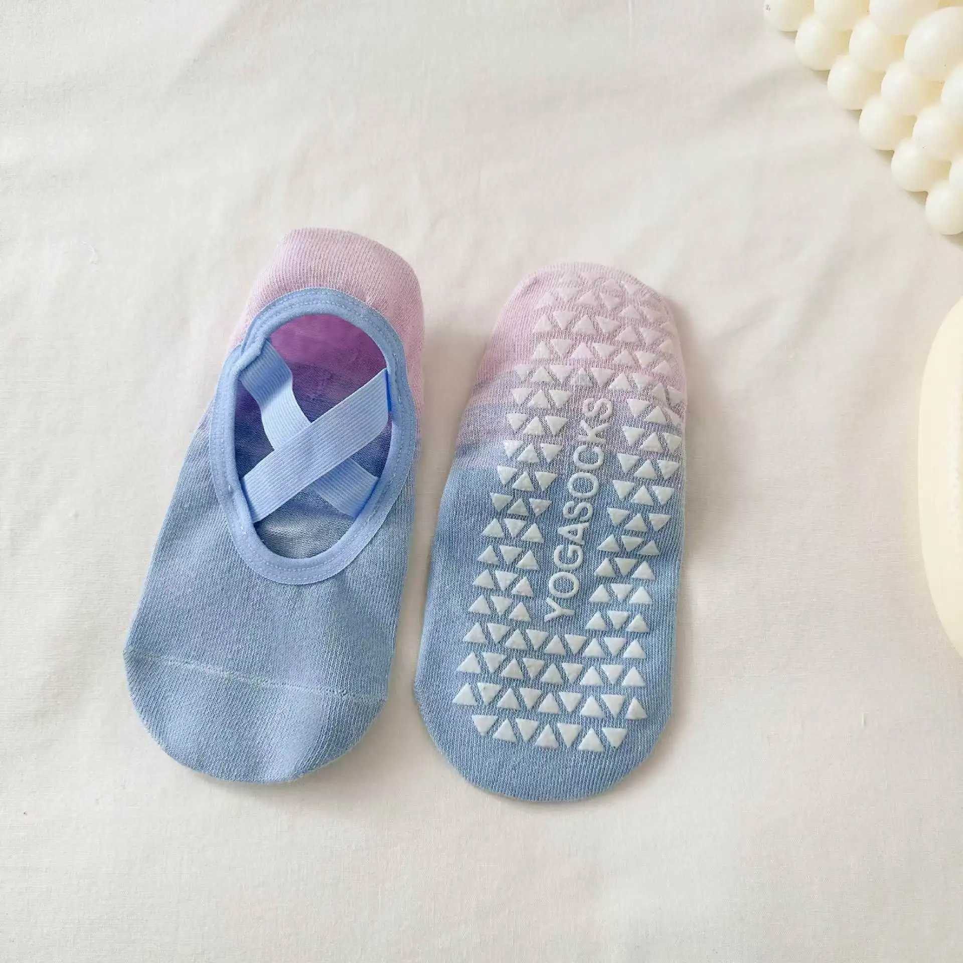 Professional Yoga Socks Women Gradient Silicone Non-slip Pilates Grip No-show Sock Breathable Bandage Sports Socks XJ250609