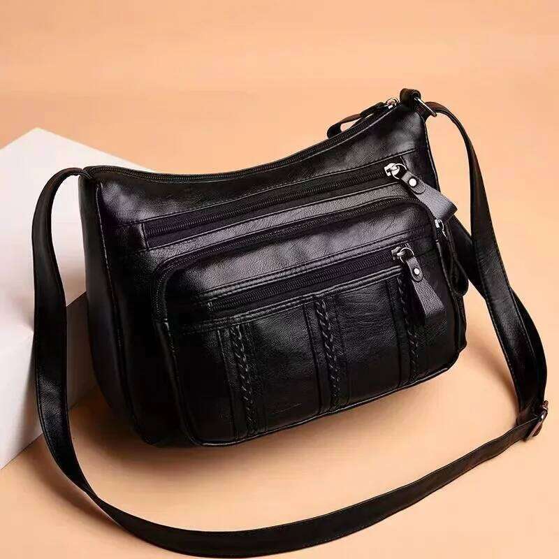 NEW hot Women's PU Multilayered Soft Leather Ladies Fashion Simple Shoulder Mom's Bags Crossbody Bag