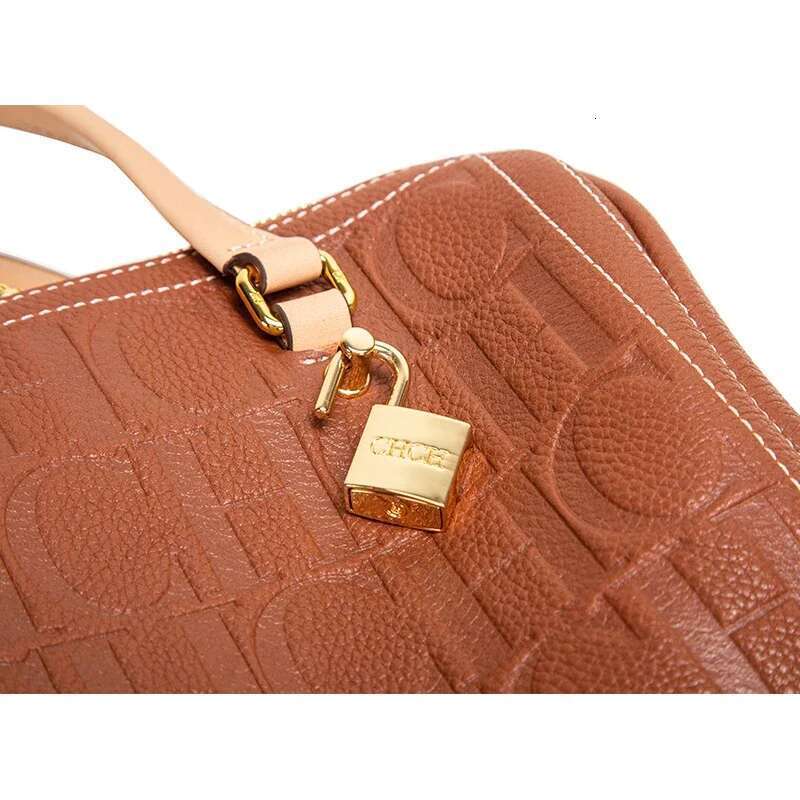Large CH Womens Handbag with Letter Print & Secure Lock - Elegant Solid Color Designer Purse