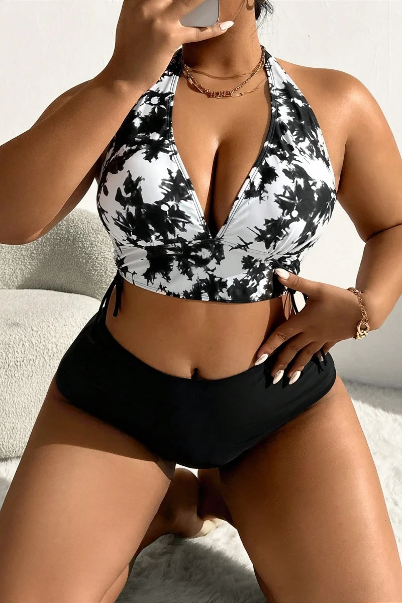 2025 Women Bikinis Set Swimsuit Swimwear Plus Size Push Up Large Big Floral Swimming Beachwear Bathing y250527