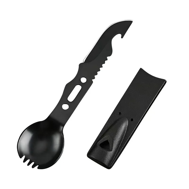 Multi Function Tableware Spoon Multi Tool Can Opener Flatware Portable Bottle Cutlery Multitool Camping Utensil Fork Spork Stainless 250609