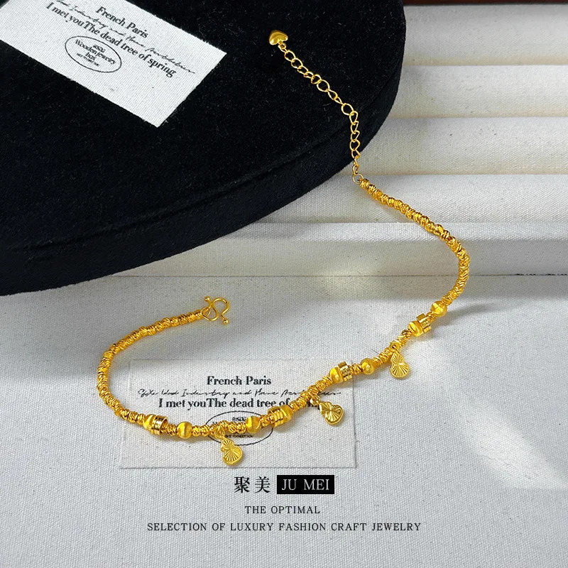 9999 24Kreal gold store same style gold womens foot chain gourd sexy womens jewelry 250528