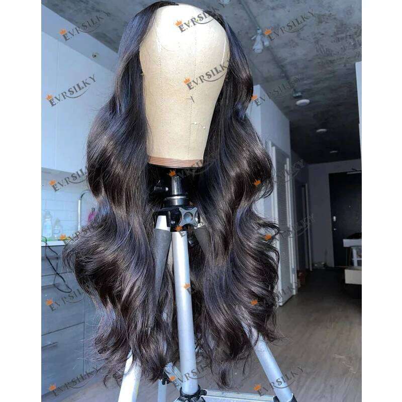 Super Long 30inches Wavy 100% Virgin Human Hair for Black Women Natural Color Glueless 1x4 Middle U Part #4 Brown Wigs
