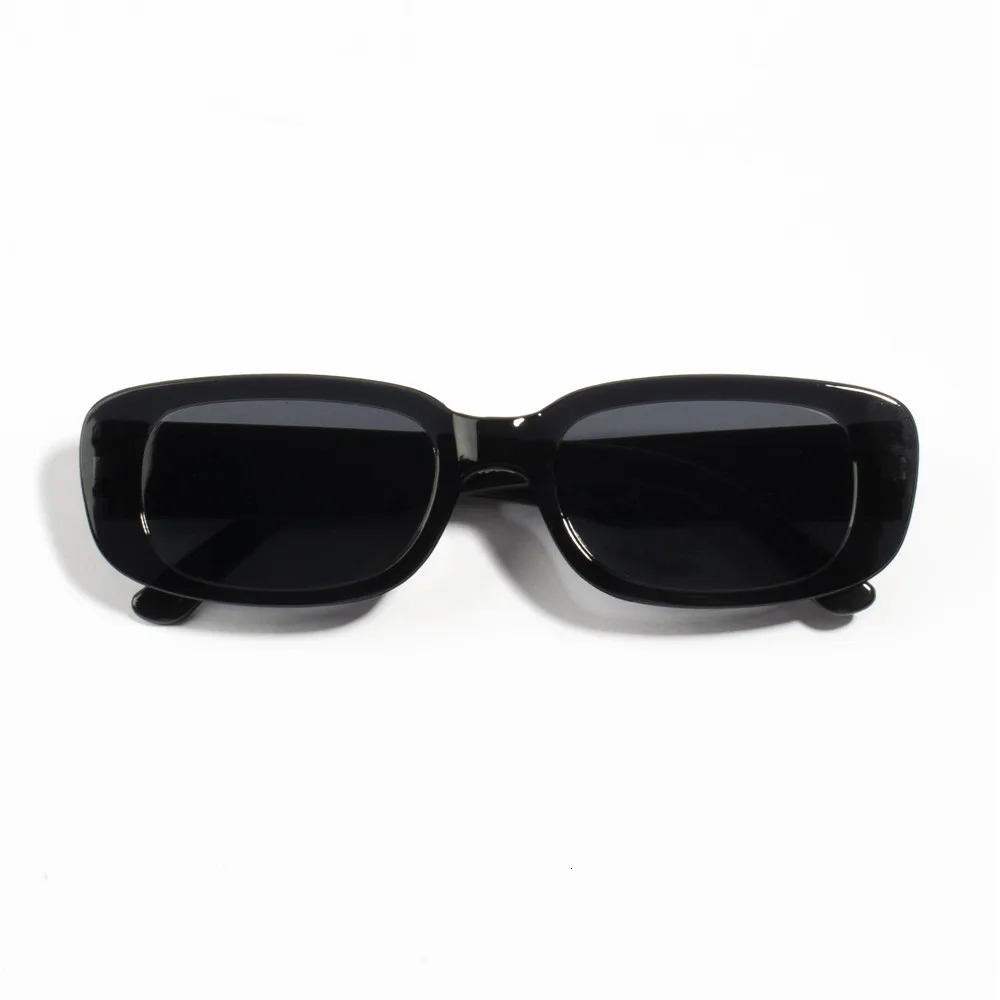 10PCS Vintage Black Square Sunglasses Woman Small Rectangle Sun Glasses Female Gradient Clear Mirror De Sol 250530