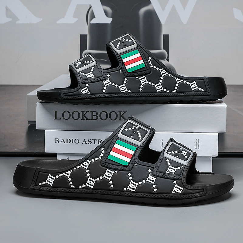 designer sandals, flip-flops, men's high-end luxury edition, home wear for going out, fashionable Korean style indoor cool flip-flops, Free shipp