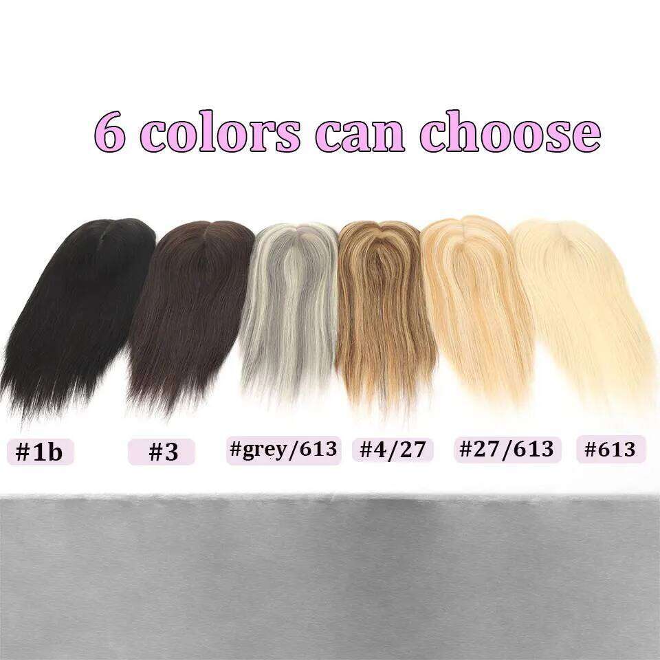 14Inch Brown/Blonde Highlight/Grey/613 Human Pieces Women Hair Clips In Toppers Extension For Woman Toupee