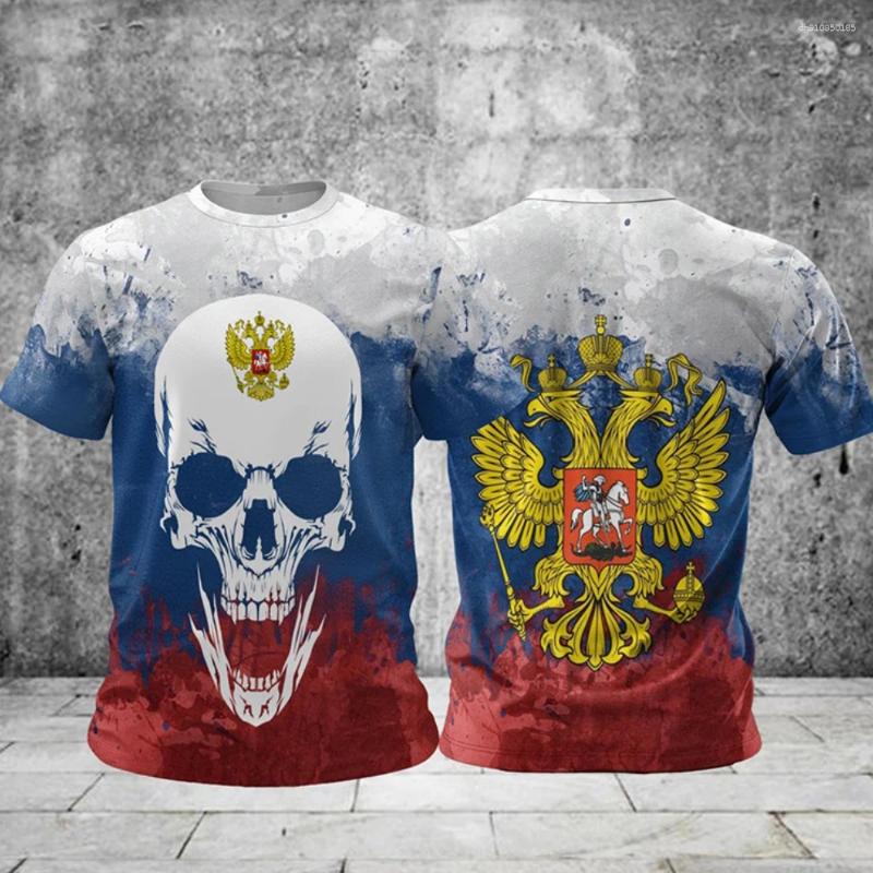 Mens T Shirts Russia T-shirts Casual Loose Russian Printed T-Shirt Short Sleeved Tee Oversize Clothing Top Streetwear