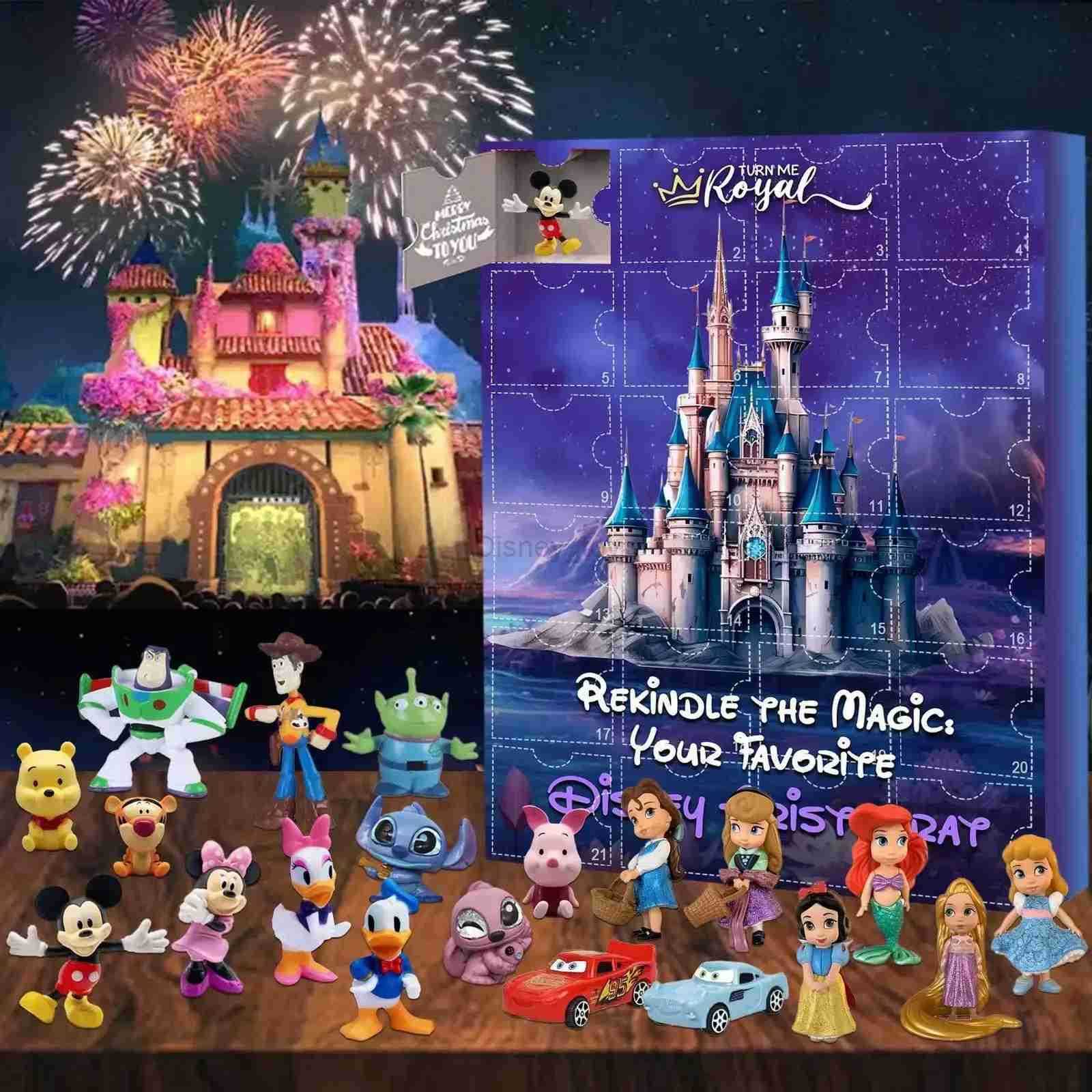 Disney Christmas Blind Box Stitch Mickey Mouse Christmas Advent Calendar Toy Story Yoda Box Toy Gift Anime Figure Surprise Gift Y250609