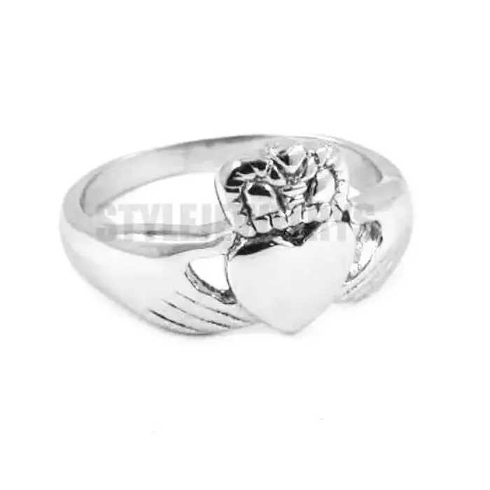 Claddagh Style Hand to Hold a Heart with Crown Ring Stainless Steel Jewelry Celtic Biker Wedding Ring Wholesale SWR0312A W250609 W250609