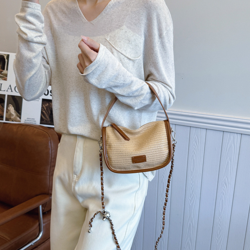designer Handheld Color-Block Underarm Bag for Women 2025 Summer New Fashion Handheld Bag Korean Style Niche Simple Shoulder Crossbod