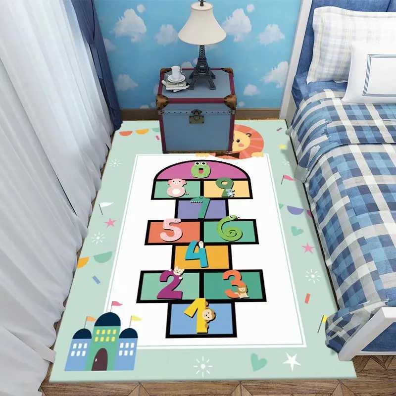VIKAMA Cartoon Hopscotch Floor Mat Childrens Room Game Carpet Climbing Mat Educational Early Education Mat Home Decoration y250609KFCI