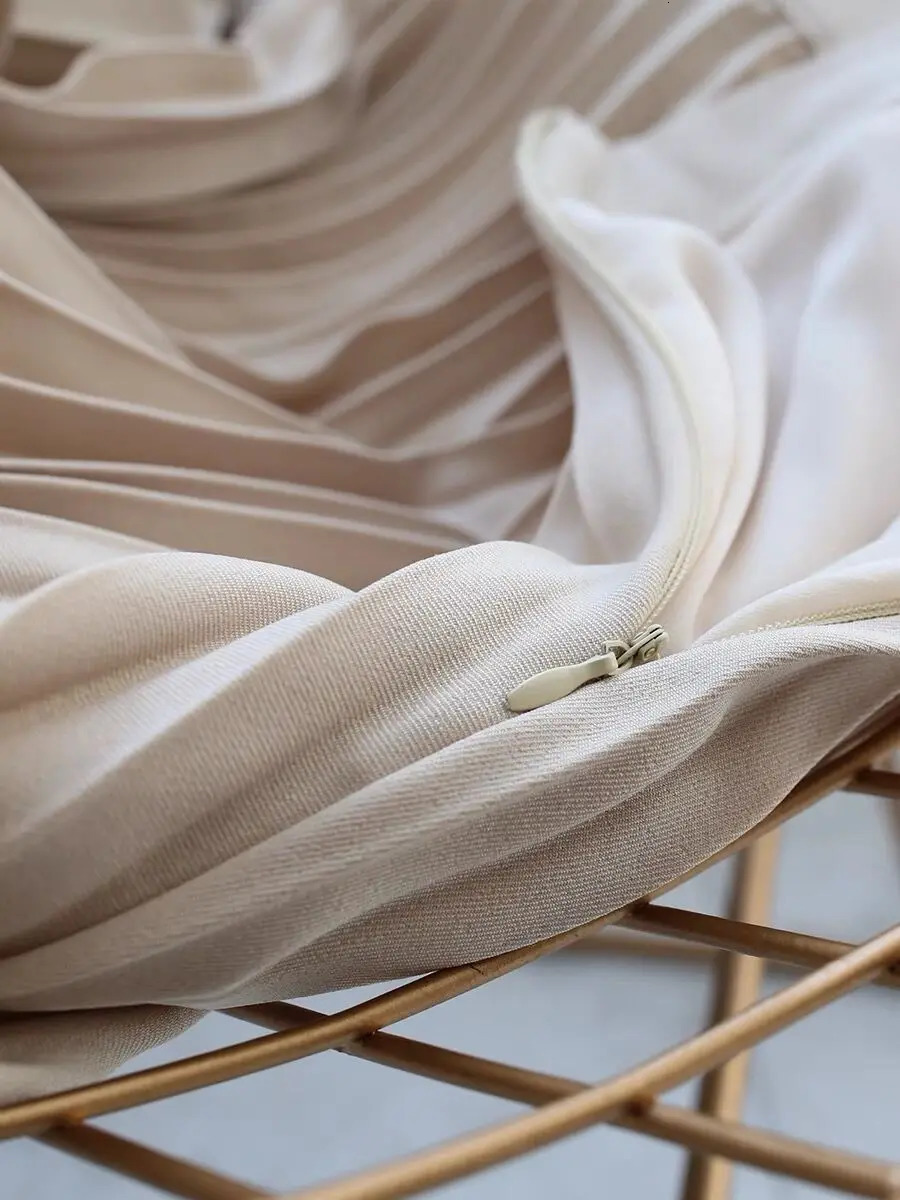 er Women Spring Autumn Elegant Chic Solid Pleated Skirt High Waist Fashion With Elastic Female C-035 250529