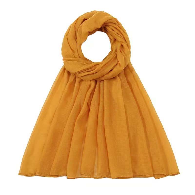 T921 pure color Bali yarn scarf female solid color shawl ladies head scarf single color sunscreen yarn scarf thin section