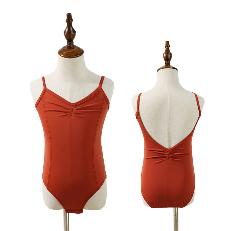 Children's Camisole Vest Nylon Ballet Leotard Girls Low Back Dance Leotard