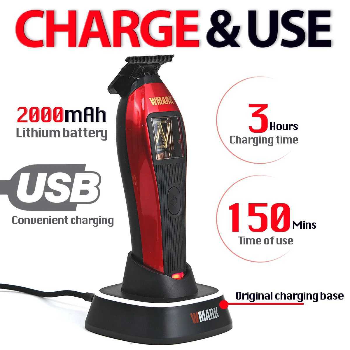 WMARK NG-X1 NG-XT1 Professional Mens Hair Clipper 10000RPM Magnetic Vector Motor High Power Hair Cutting Machine Barber Trimmer W250609