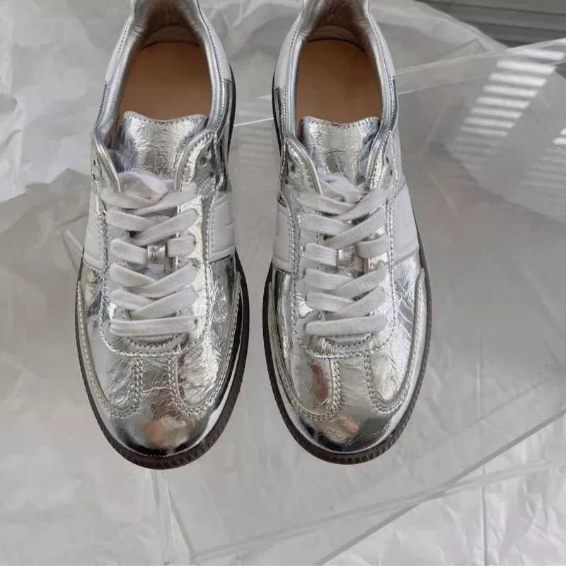 Woman Footwear Lace Up Sports Sneakers SiLVer Shoes for Women Athletic Designer luxury High Quality AESThetic FAshion Y2k M250609
