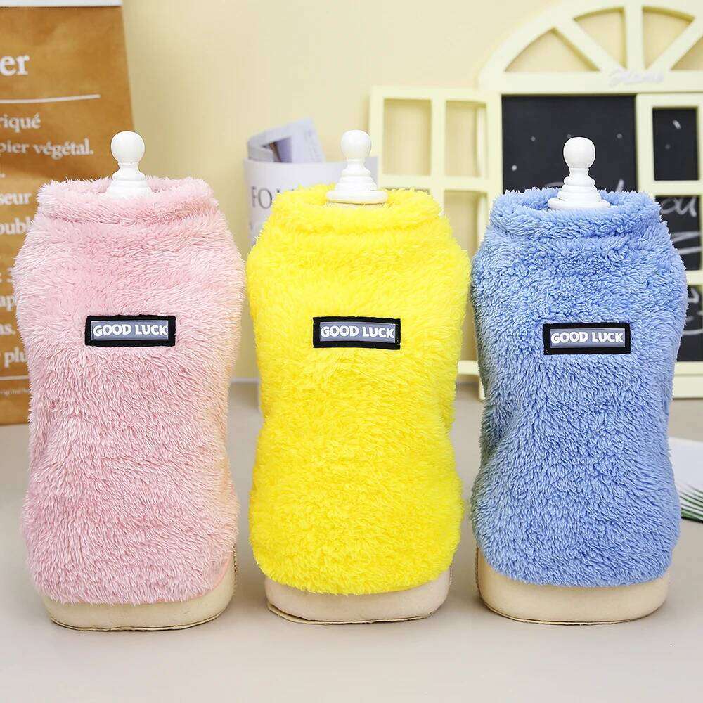 Soft Coral Fleece Clothes Warm Dog Vest Coat Cute Puppy Sweater Cat Apparel For Chihuahua Yorkie Terrier Shih Tzu Pet Outfit