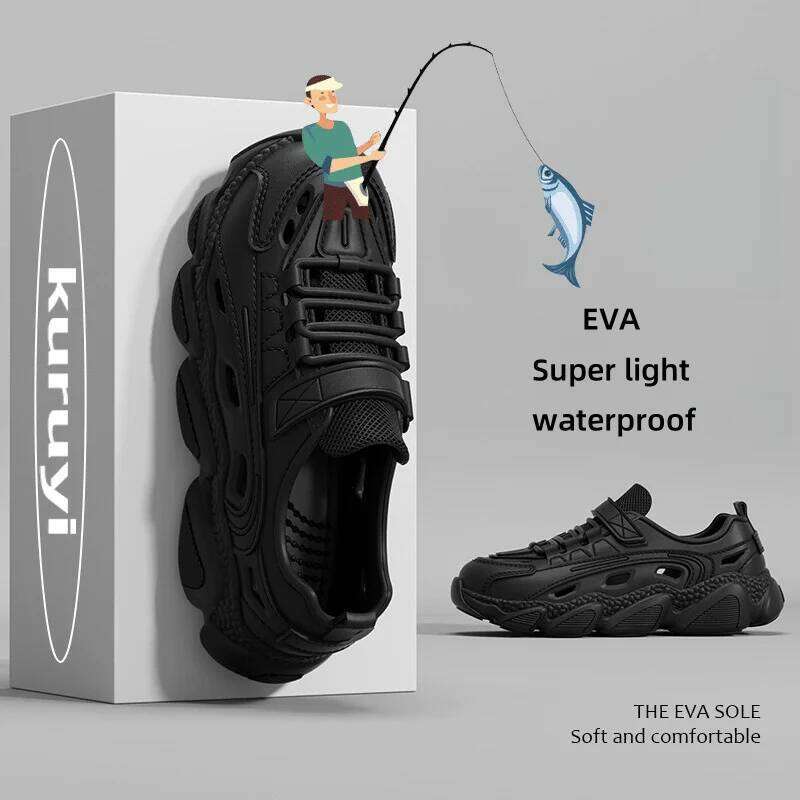 Summer NEW hot Men's Super Light Sandals Waterproof Sneakers Slip On EVA Thick Sole Slides Fishing Driving Outdoor Jogging Flat Shoes