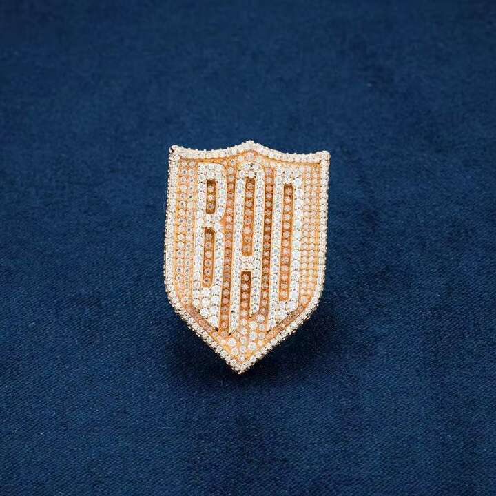 Wholesale Hip Hop VVS Moissanite Diamond Ring Star Gold Plated 925 Silver VVS Finger Band Ring for Men