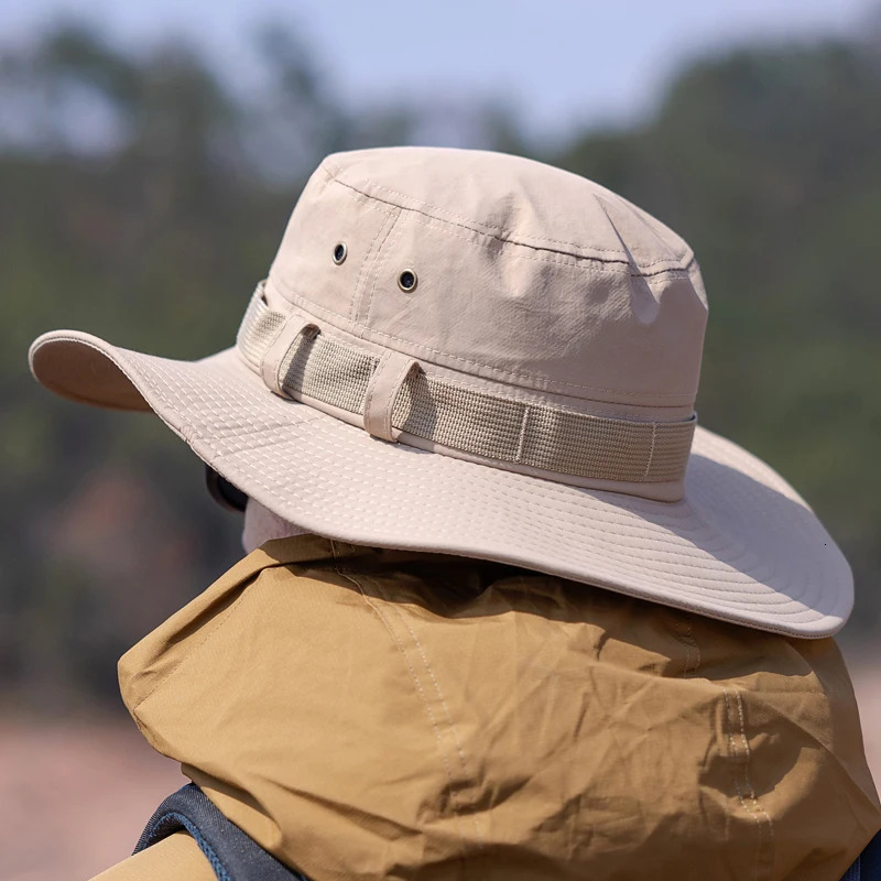 Xinbaoguan 100% Polyester 9232 Spring/Summer Breathable Big Eaves Sunshade and Sunscreen Fisherman Hat 250606