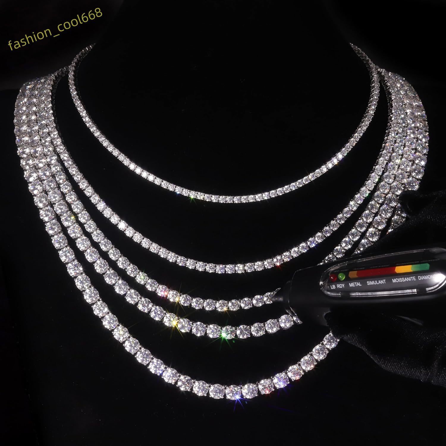 Jewelry designer Moissanite tennis necklace hip hop necklace 2mm 3mm 4mm 5mm ice diamond sterling silver Moissanite tennis bracelet