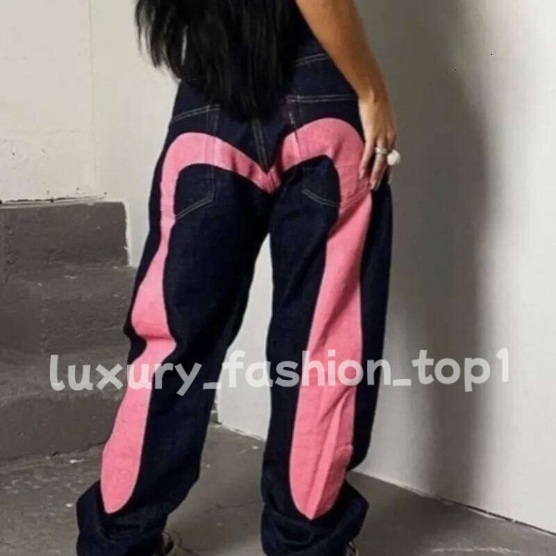 evisiu jeans Designer Mens Luxury Straight Tube Wide Leg Brand Pants Hip Hop Street Jean Straight Patch Hole Beggar High Quality Pants evis jeans c70