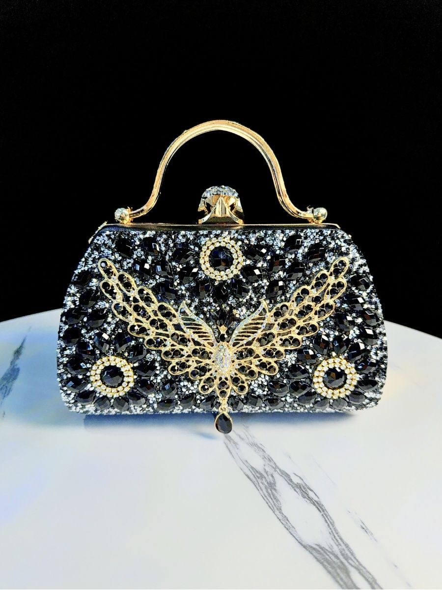Bohemian-style English Print Bucket Bag, Linen Material Crossbody Bag