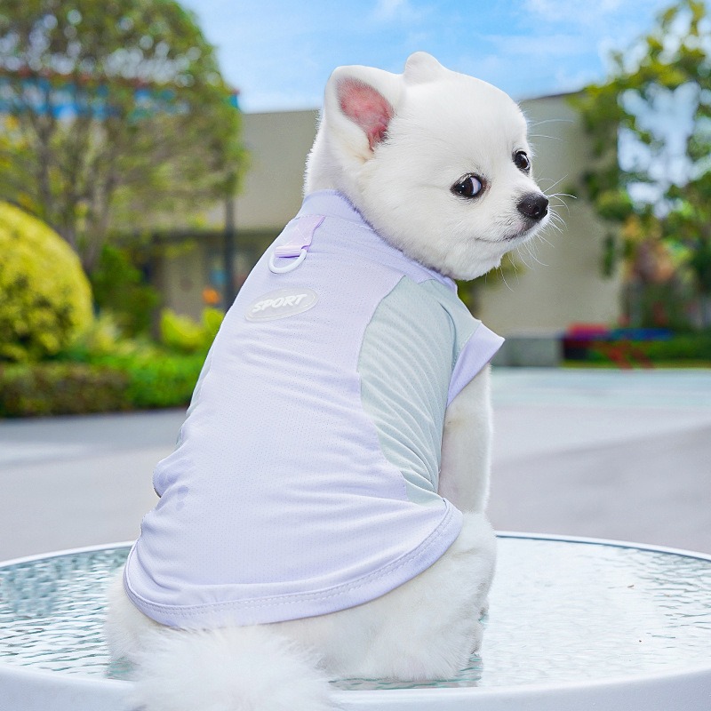 Summer Pet Cooling Vest Shirt for Dogs Cats, Breathable Sporty Design