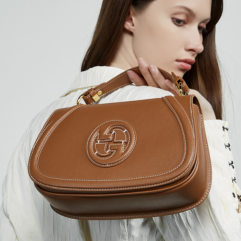 Free Shipping Saddle Bag For Women 2025 New Genuine Leather Designer Bags High-end Retro Single Shoulder Crossbody Luxury Bag Versatile Light Luxury U