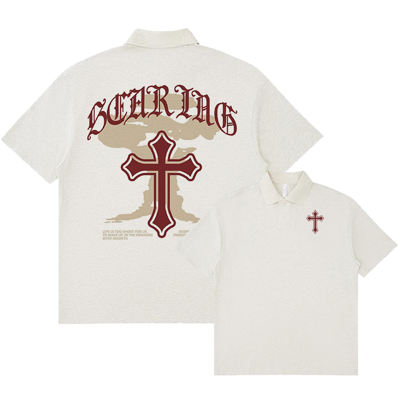 New fashionable summer mens polo shirt Premium with crucifix Popular style on daily,business,festival,birthday,be gift for father and boyfriend.