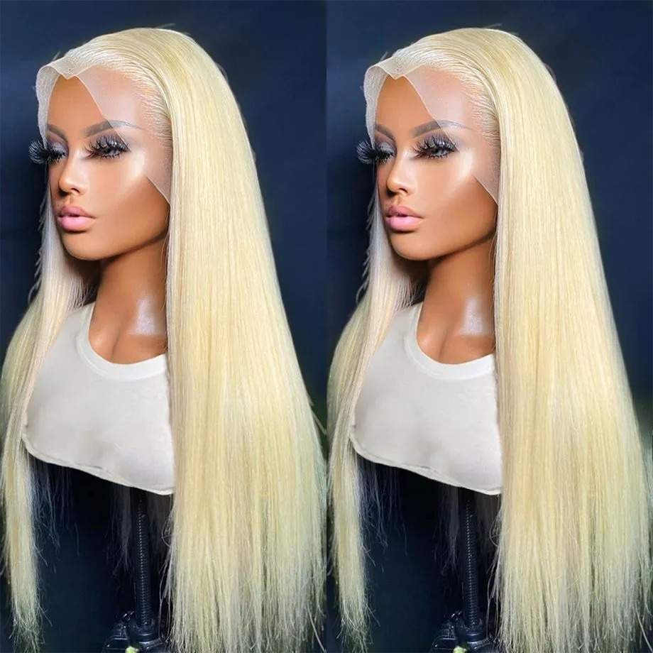 613 HD Transparent Lace Frontal Wig 13x6 Blonde Straight Human Hair Wigs For Women choice Pre Plucked Brazilian Hair Synthetic