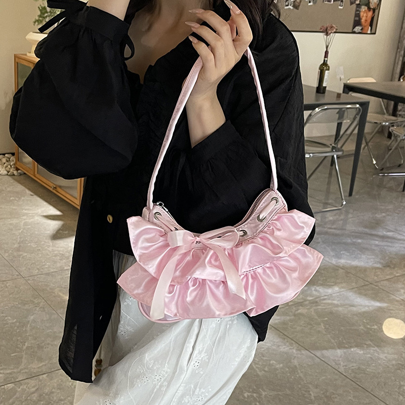 designer High-End Bowknot Cloud Bag for Women 2025 New Summer High-End Shoulder Bag Niche Pleated Underar