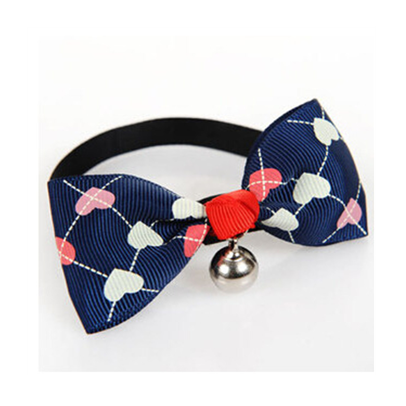 Dog Cat Collar with Multiple Color Patterns Bowtie Soft Satin Ribbon Material Puppy Small Bell Neck Decoration with Quick Release Buckle for Small Dog