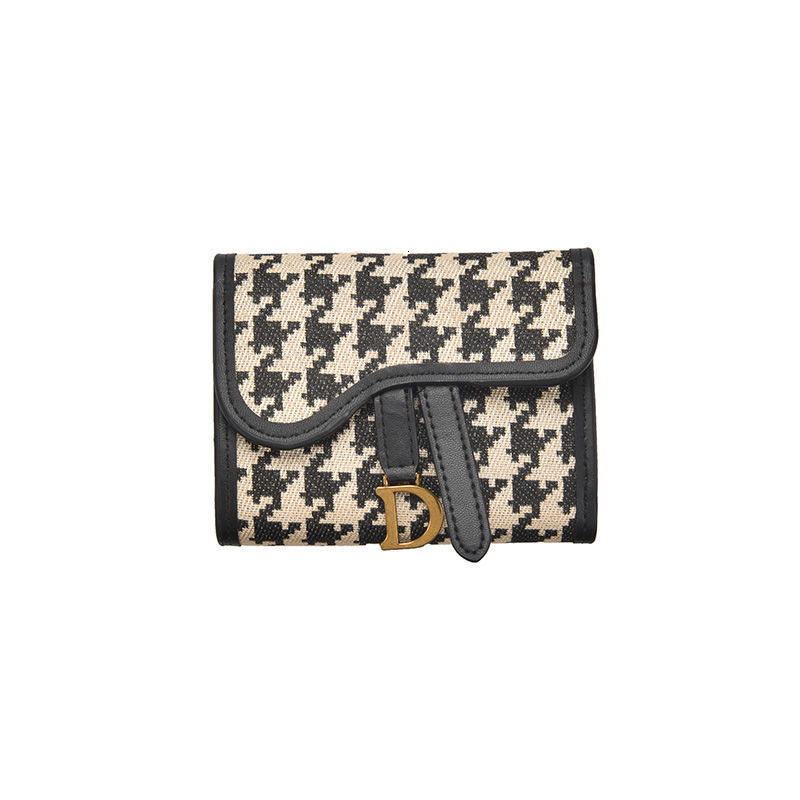 Free Shipping Retro Wallet For Women Designer Bag Short Style Large Capacity D Buckle Multiple Card Slots Multifunctional Triple Fold Clutch Bag