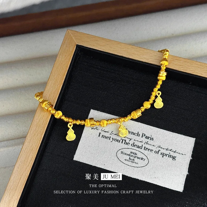 9999 24Kreal gold store same style gold womens foot chain gourd sexy womens jewelry 250528