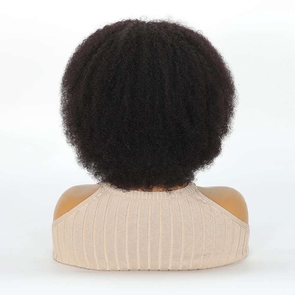Short Natural Wigs Human For Black Women Fluffy Afro Kinky Curly Wig Wear and Go Glueless Brazilian Hair Allure