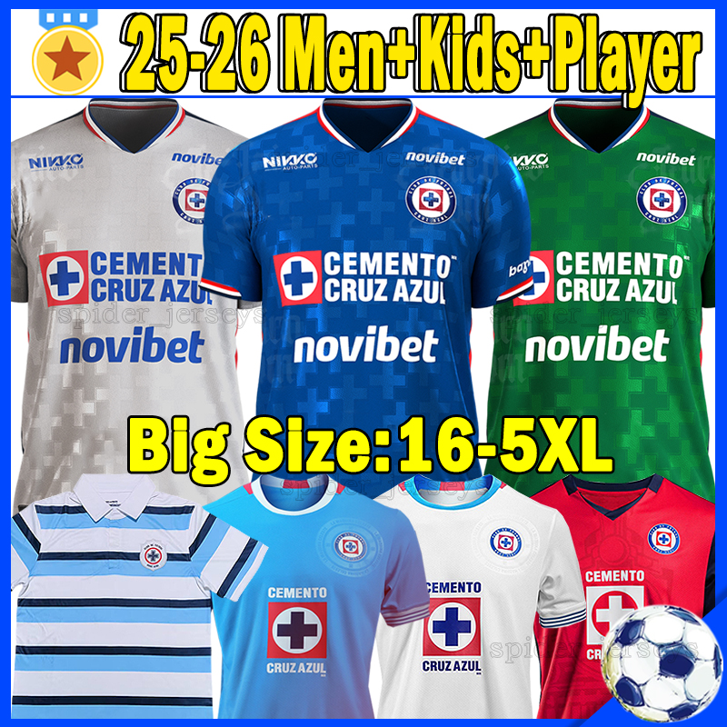 4XL 5XL 25 26 Cruz Azul Soccer Jerseys Liga MX Futbol Club 2025 2026 SEPULVEDA ROTONDI M.BOGUSZ SANCHEZ J. RIVERO Player Version Football Shirts M.BOGUSZ Men Kids Kits Set