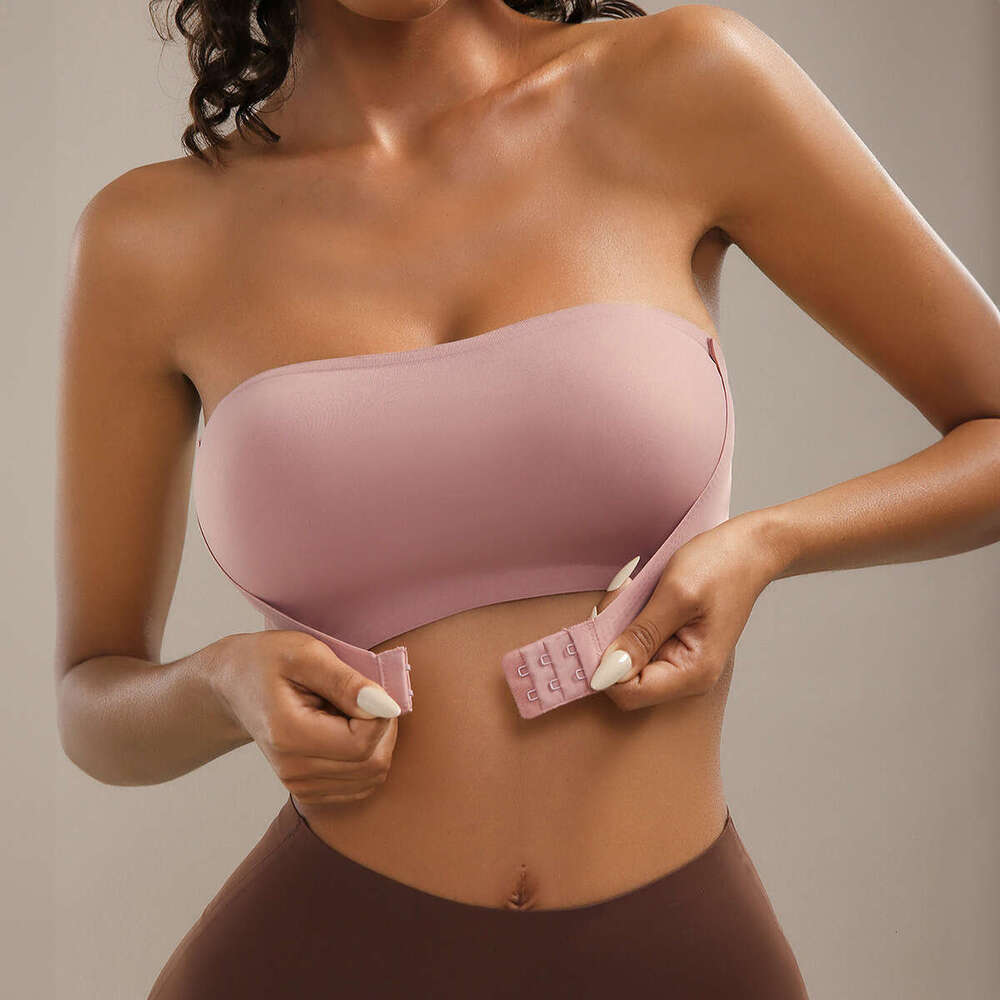 DHessentials TEMU Strapless Front Closure Push-Up Tube Top Women Seamless Wireless Bra