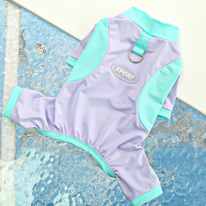 Breathable Ice Silk Pet Jumpsuit with D-Ring for Dogs & Cats,