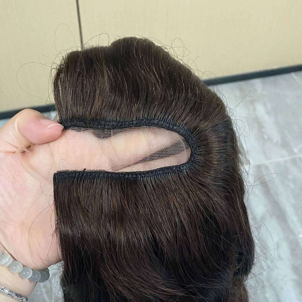 Super Long 30 inch Virgin Human Hair Half Full hine Made U Adjustable Straps Glueless V Part #1 black Wigs Natural