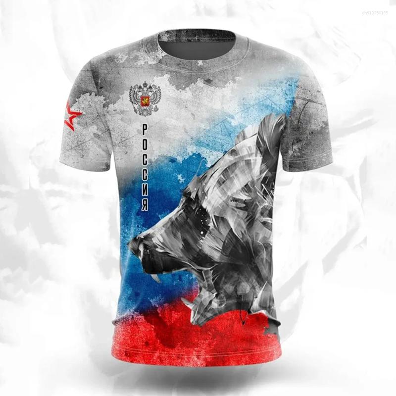 Mens T Shirts Russia T-shirts Casual Loose Russian Printed T-Shirt Short Sleeved Tee Oversize Clothing Top Streetwear
