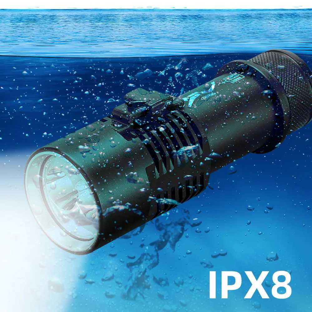Super 9000LM XHP160 Professional Diving Flashlight 800m Underwater Scuba Diving Torch IPX8 Waterproof Dive Light 26650 Battery XJ250609