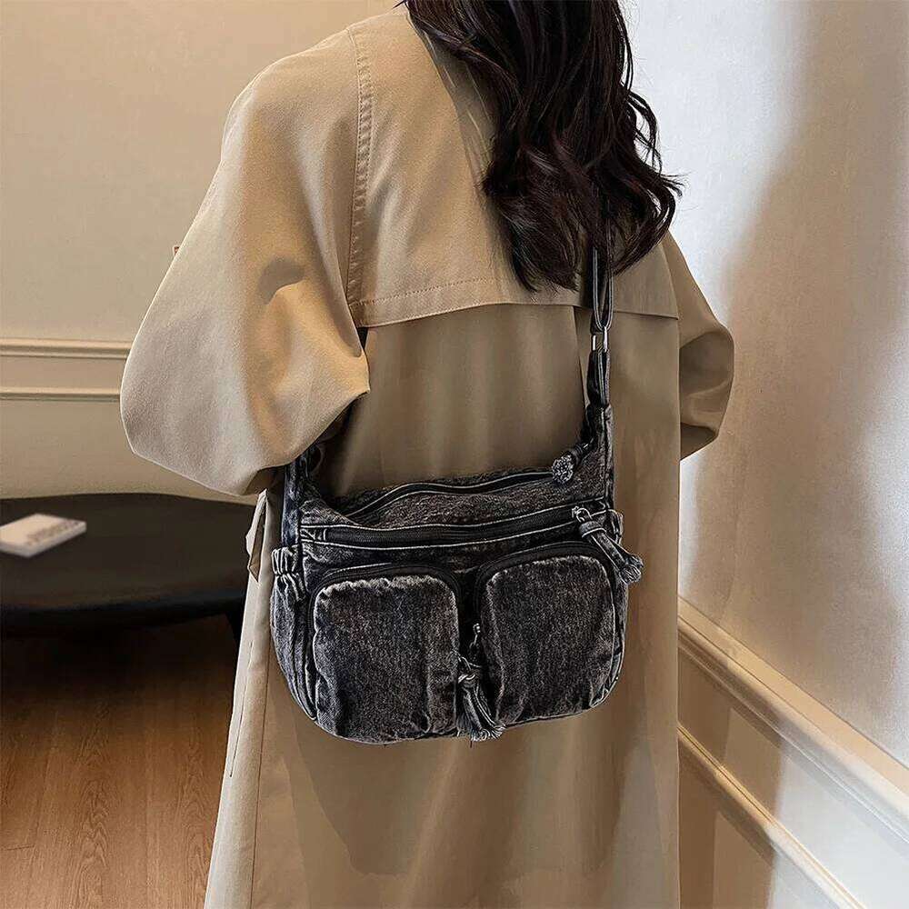 Denim Shoulder Casual NEW hot Retro Crossbody Large Hobo Bag Jean Purses for Women Work Shopping Travel