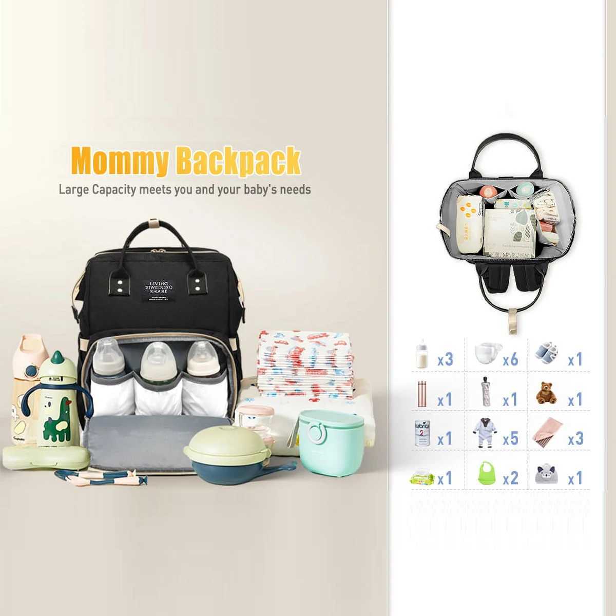 Nappy Backpack Bag Mummy Large Capacity Bag Mom Baby Multi-Function Waterproof Outdoor Travel Diaper Bags y250609GDHE