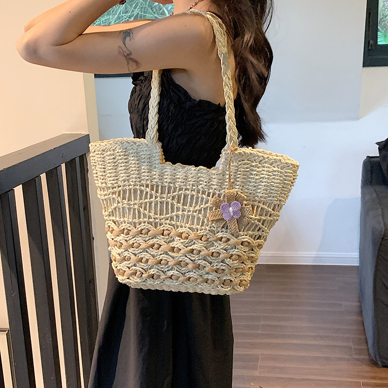 designer 2025 Summer New Large Capacity Straw Woven Bag for Women Beach Vacation Beach Bag Woven Handbag Shoulder Tote Bag