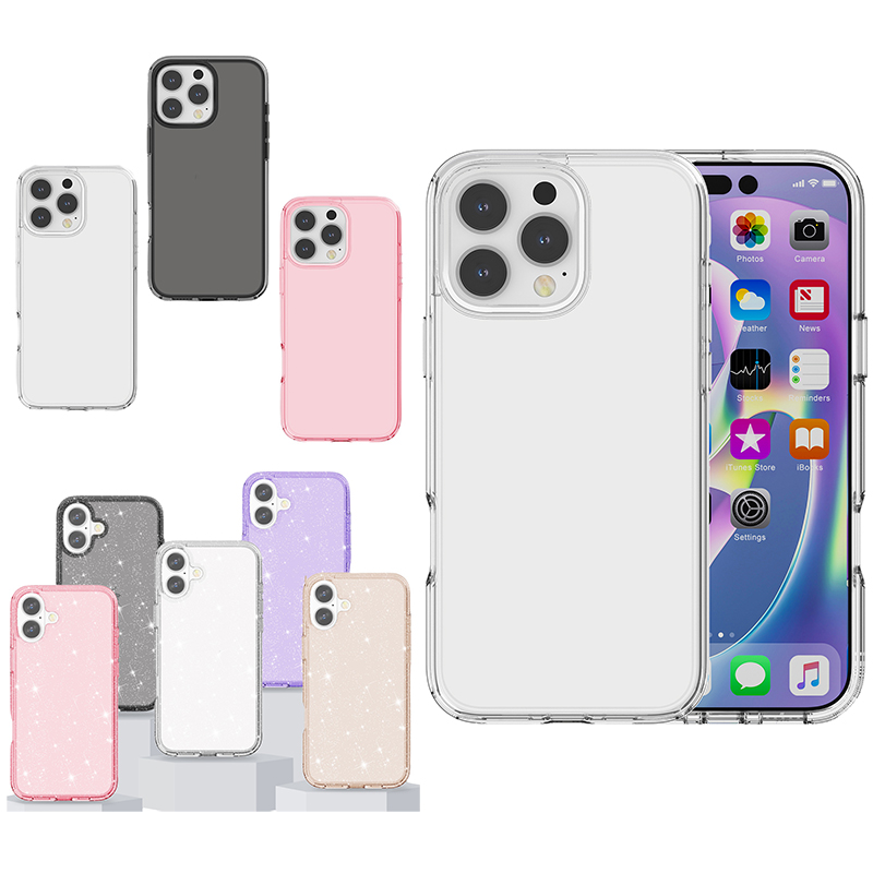 Luxury Terminator Glitter Powder Bling Rugged Hybrid TPU PC Shockproof Clear Strong Armor Cases for iPhone 17 16 15 14 13 12 11 Pro Max XR XS 8 7 6 Pl