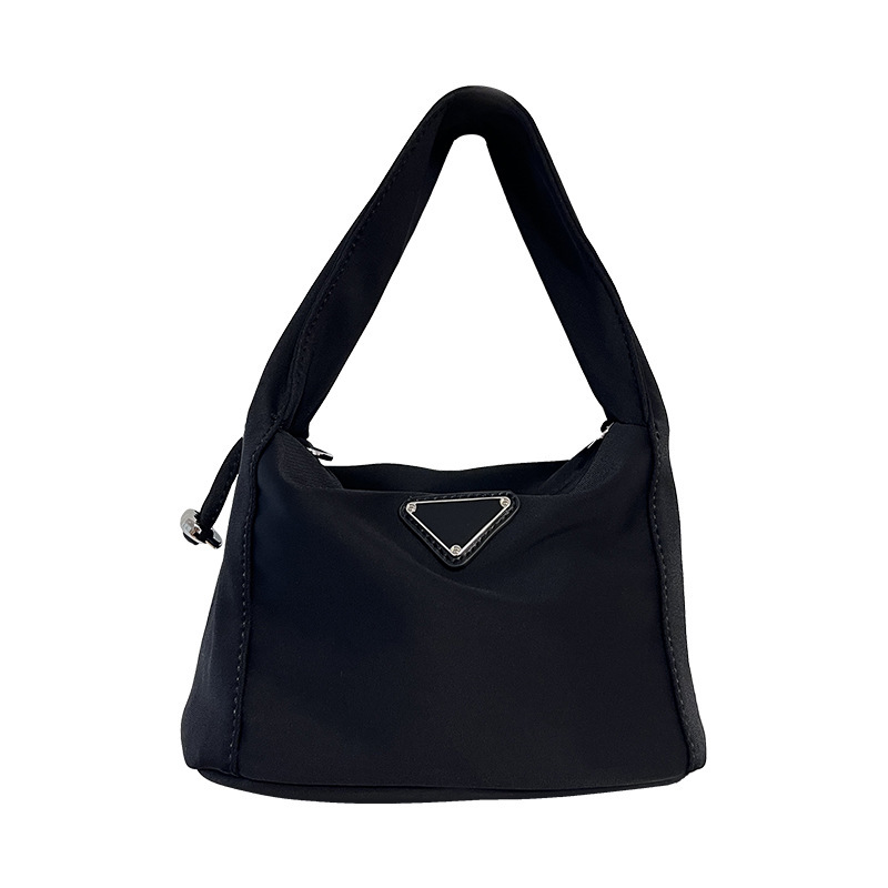 Free Shipping 2025 New Stylish Black Nylon Handbag Designer Bags Luxury Retro Handheld Small Bag Cool Black Chain Crossbody Bag