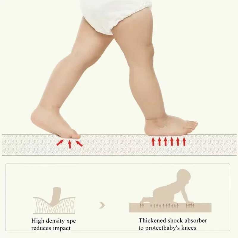 Cartoon Lion Giraffe 200cm*180cm Thick Baby Crawling Play Mats Folding Mat Carpet Play Mat for Childrens Safety Mat Rug Playmat y250609P2D9