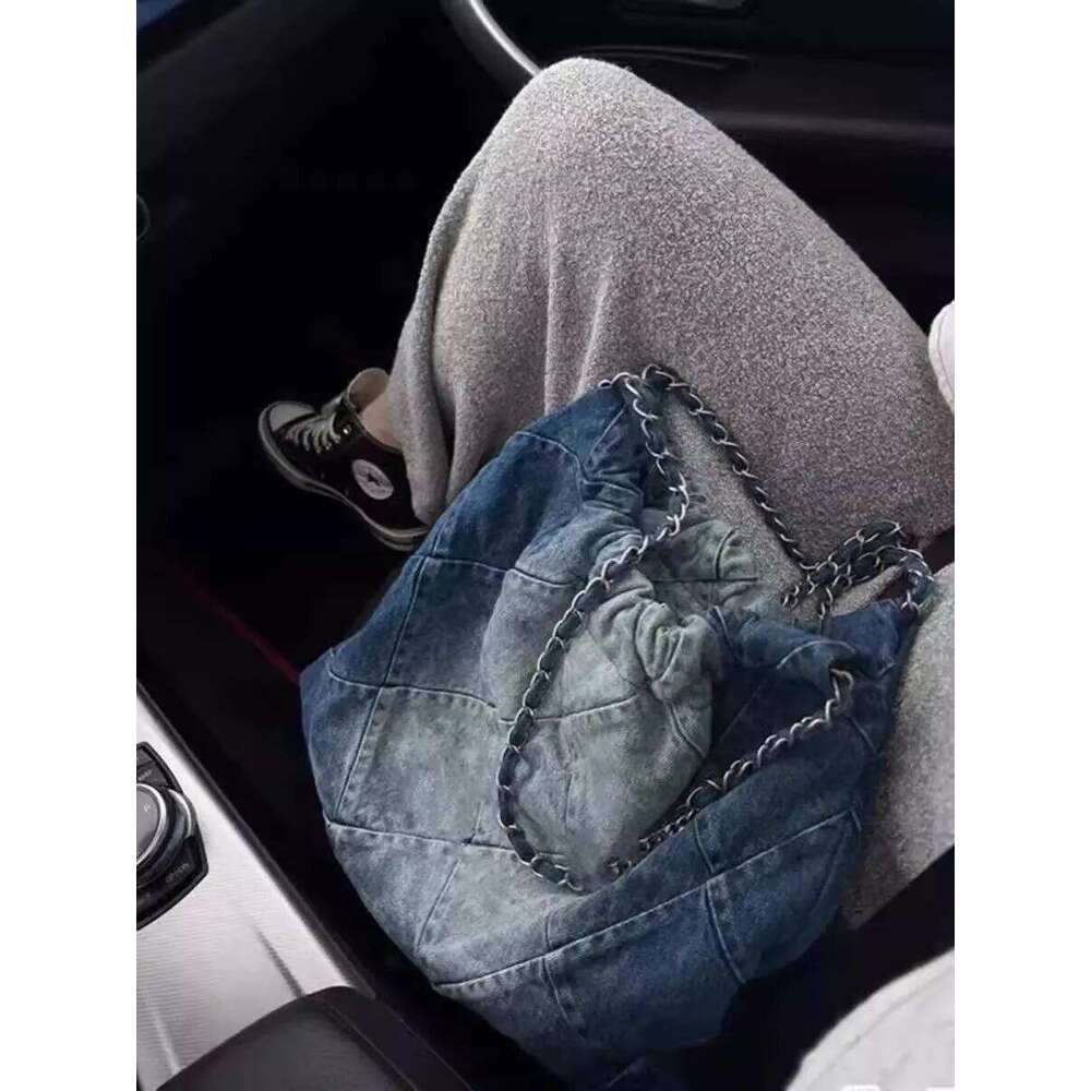 designer bagluxury bag bags JIAERDI Y2k Grunge Denim Tote Women Vintage Casual Large Capacity Handbag Purse Female Retro Haruku Aesthetic Shoulder Bag