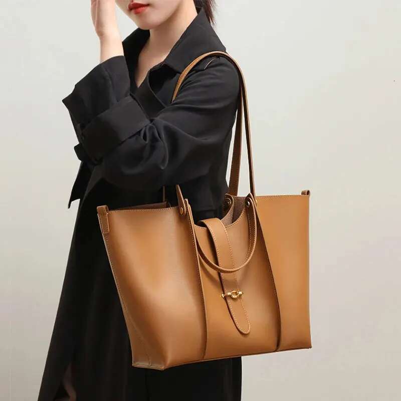 New Women's Tote Designer Cowhide Women Shoulder Bag Large Capacity Fashion Female Handbags Genuine Leather Bags